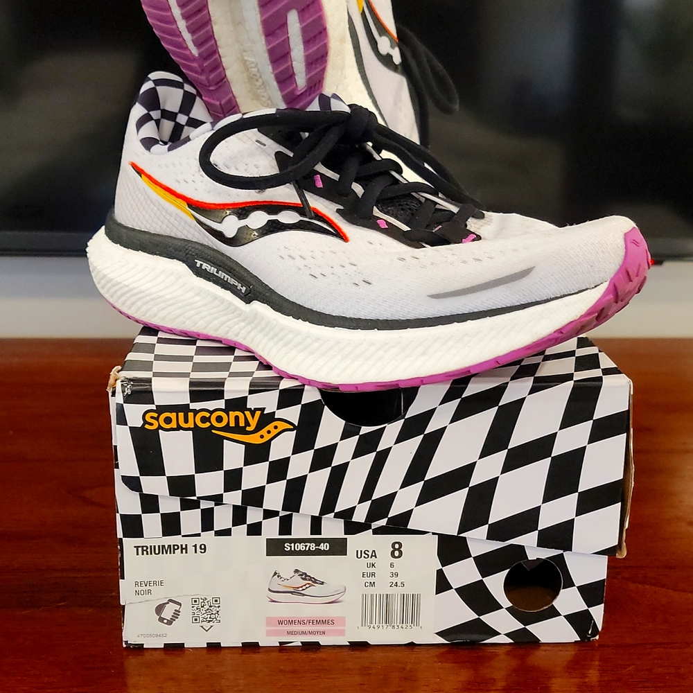Women's Saucony Triumph 19 size 8 worn once, NWOT, box included